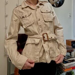 Denim & Supply Ralph Lauren Khaki Beige Belted Utility Jacket